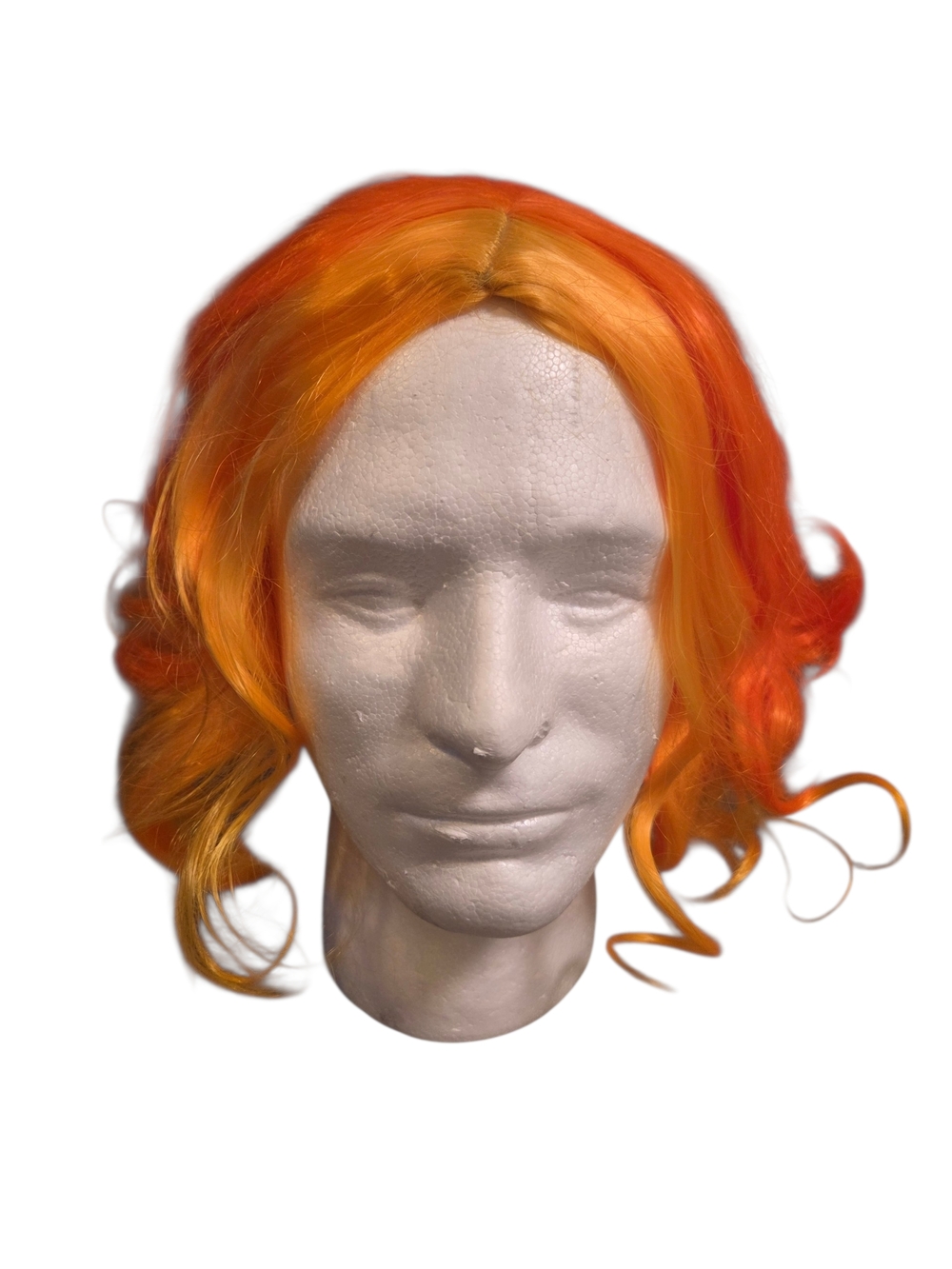 Vibrant Orange Ombre Short Curly Wig - Women Hair